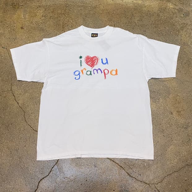 미국 빈티지 그랜파 프린티 유머 로고티 반팔티