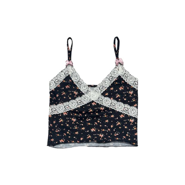 빈티지 오네갸루 히메갸루 플라워 리본 레이스 슬리브리스