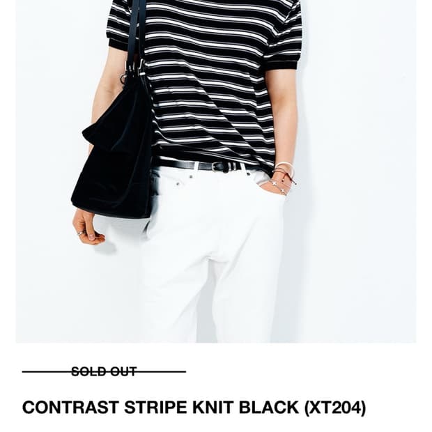 CONTRAST STRIPE KNIT BLACK (XT204) 니트
