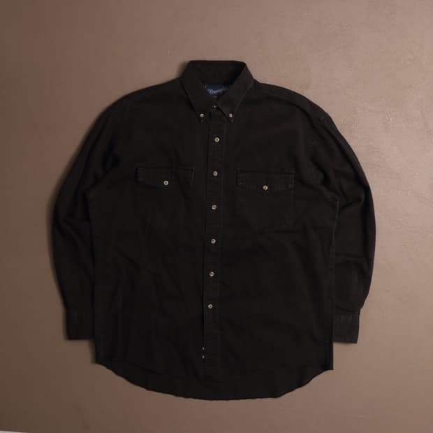 랭글러 헤비코튼 블랙 워크셔츠 A1591