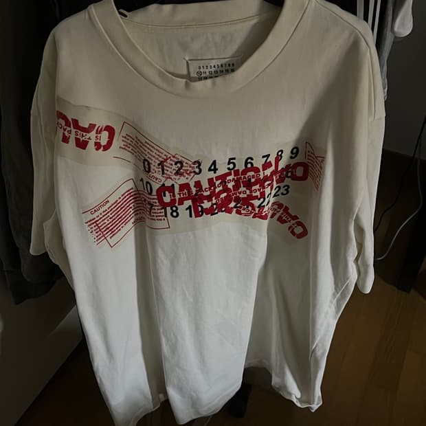 마르지엘라 테이핑 프린팅 티셔츠 eu46