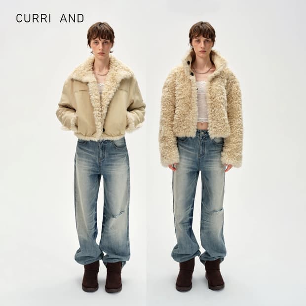 CURRI AND 리버서블 퍼 코트