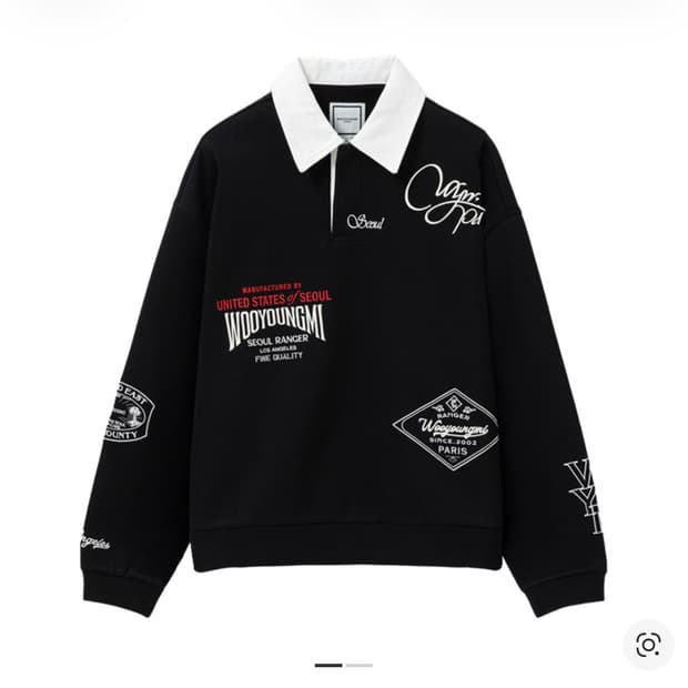 우영미 자수 로고 맨투맨