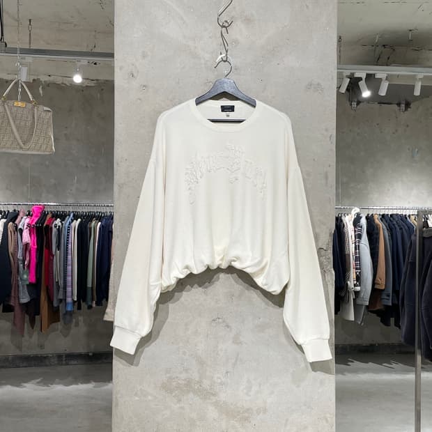 r13 아이보리 뉴욕 벌룬 오버사이즈 스웻 셔츠