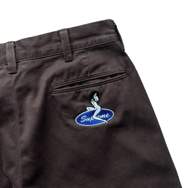 슈프림 핀업 치노 팬츠 브라운
