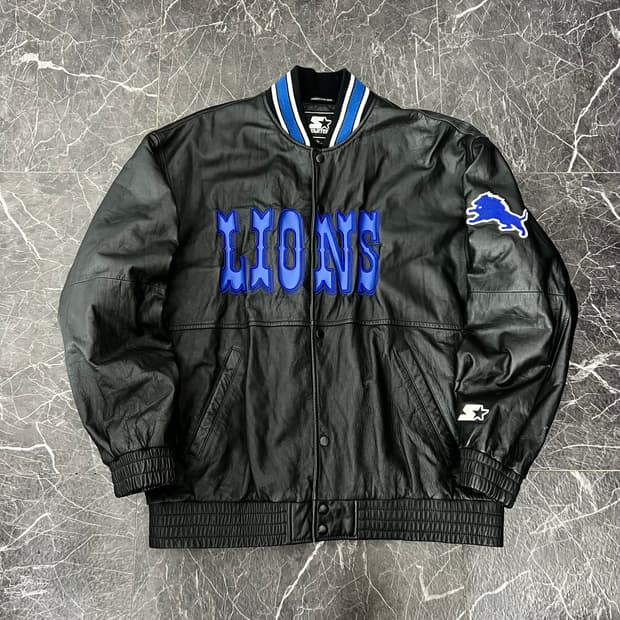 스타터 아카이브 디트로이트 라이언즈 카우레더 바시티 자켓