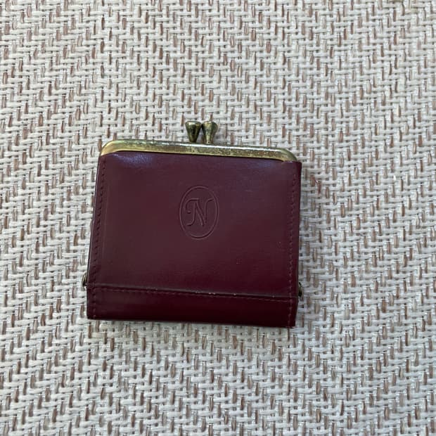 빈티지 골드 레더 코인지갑 
