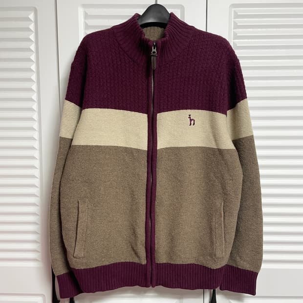 헤지스 집업 니트