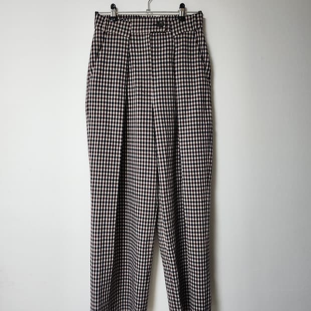 길트프리 울 체크 핀턱 멋진 바지