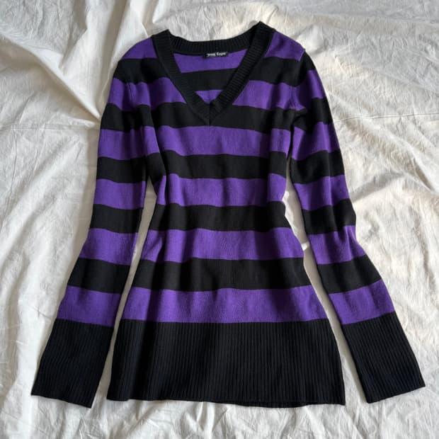 나나 펑크 펑투케 단가라 딱붙 니트 원피스