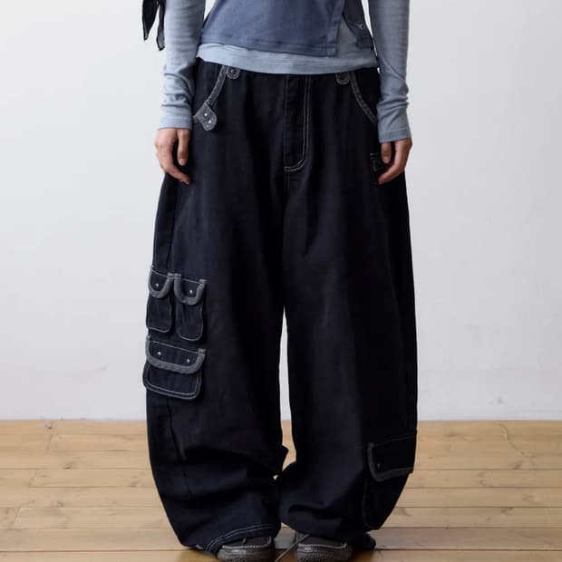 TCM multi cargo pants (black)