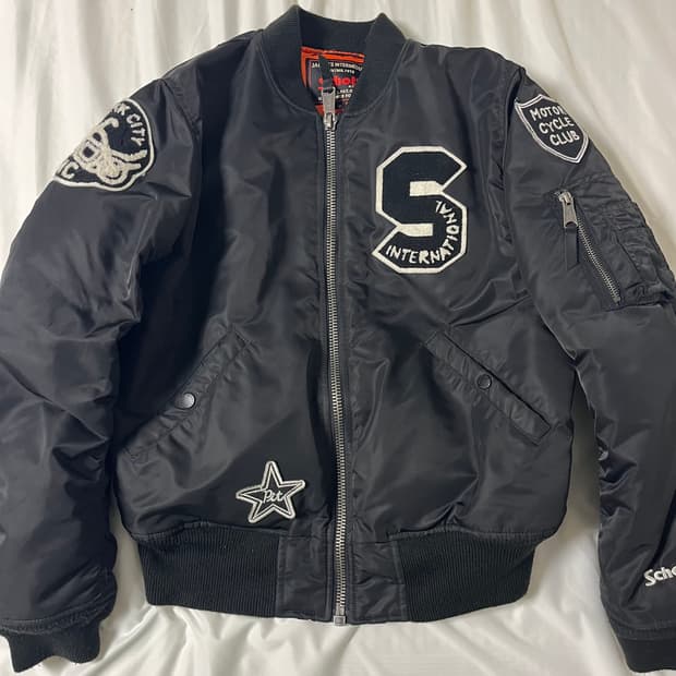 Schott 쇼트 패치워크 MA-1 플라이트 자켓 (S)