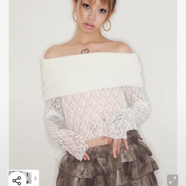 익스파이어드걸스 레이스 오프숄더 니트