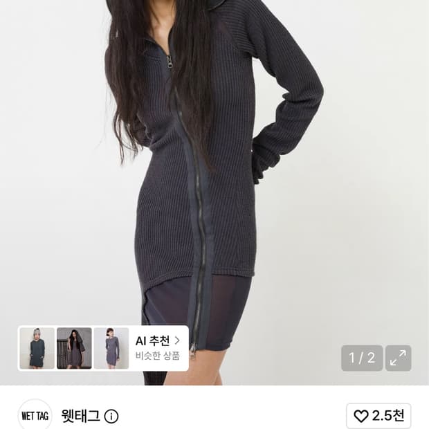 웻태그 집업 드레스