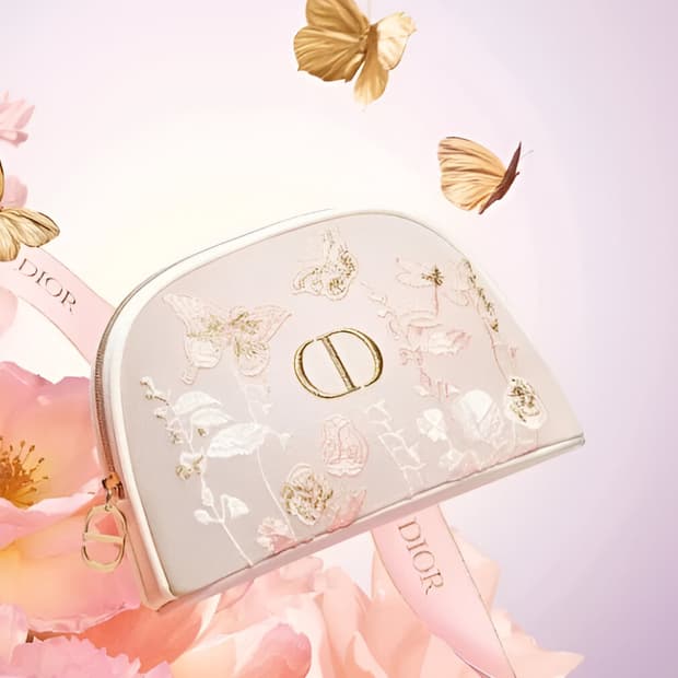 디올 Dior 핑크 메쉬 자수 파우치 (새제품)