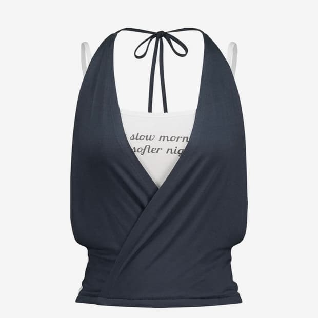 LAYERD HALTER SLEEVELESS DARK NAVY