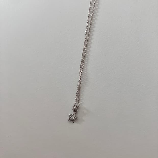 실버 별 큐빅 목걸이