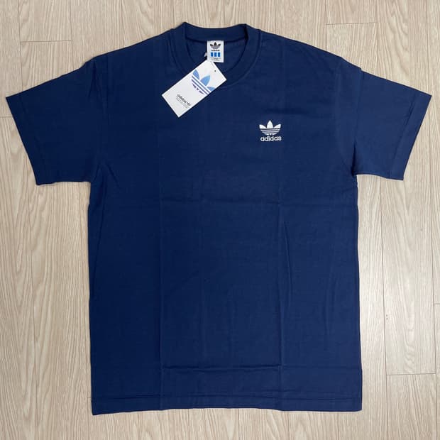 아디다스 90s 올드 로고 숏 슬리브 티셔츠 네이비 1990