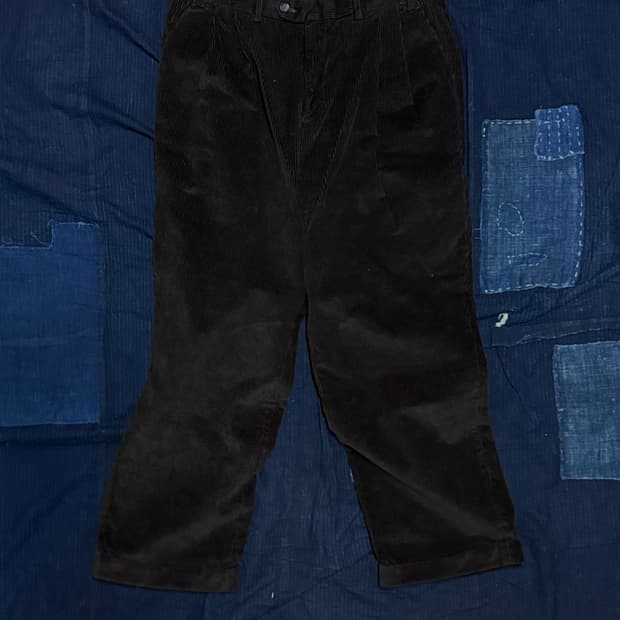 90‘s 로렌 랄프로렌 투턱 코듀로이 앤드류 팬츠 34 [다크브라운]