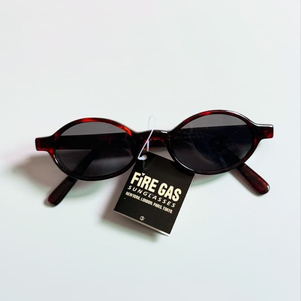 90s FIRE GAS 레오파드 볼드 라운드 빈티지 선글라스