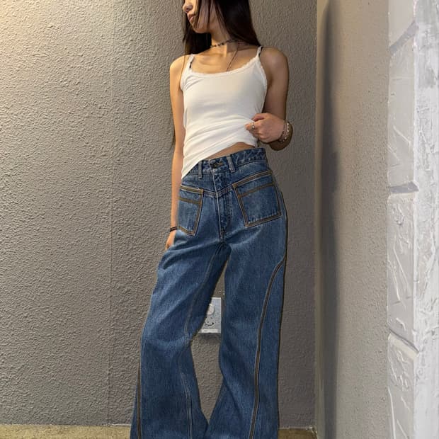 부츠컷 데님팬츠