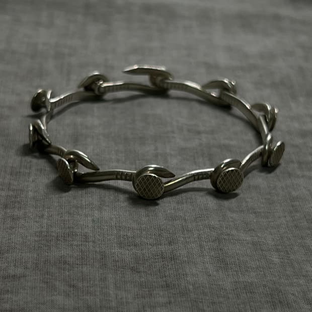Guidi Silver Nail Bracelet