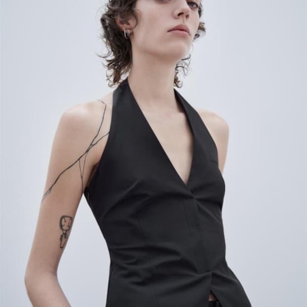ZARA Halterneck Nylon top