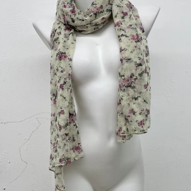 플로럴 쉬폰 머플러 