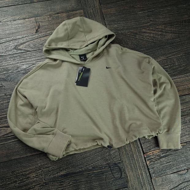 [나이키](새상품) 오버사이즈 크롭 후드티 샌드 M18384