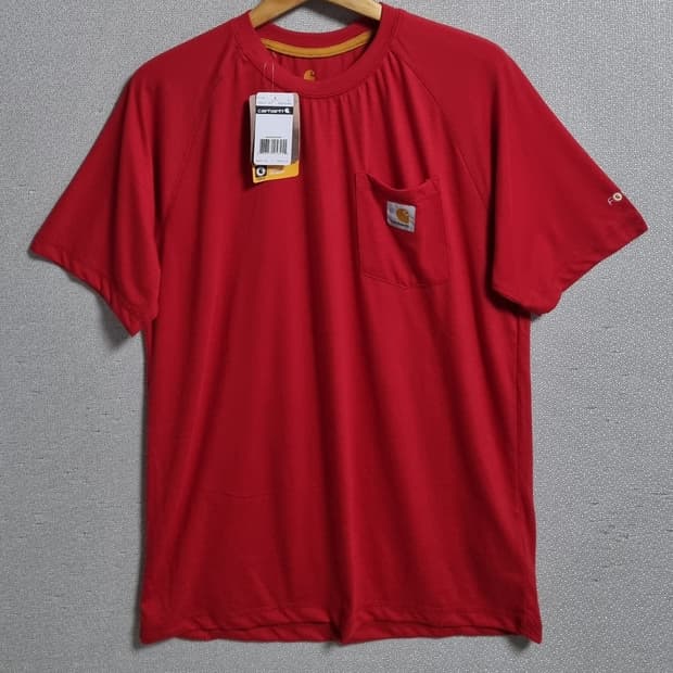 새상품) L (100) 칼하트 레드 포켓 반팔티
