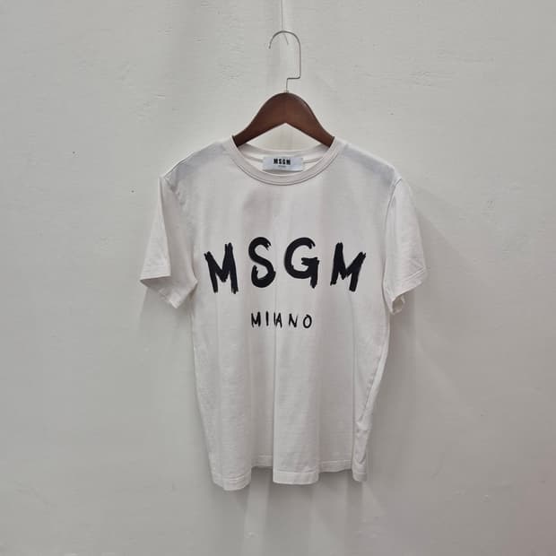MSGM 밀라노 브러쉬드 로고 반팔티 XS
