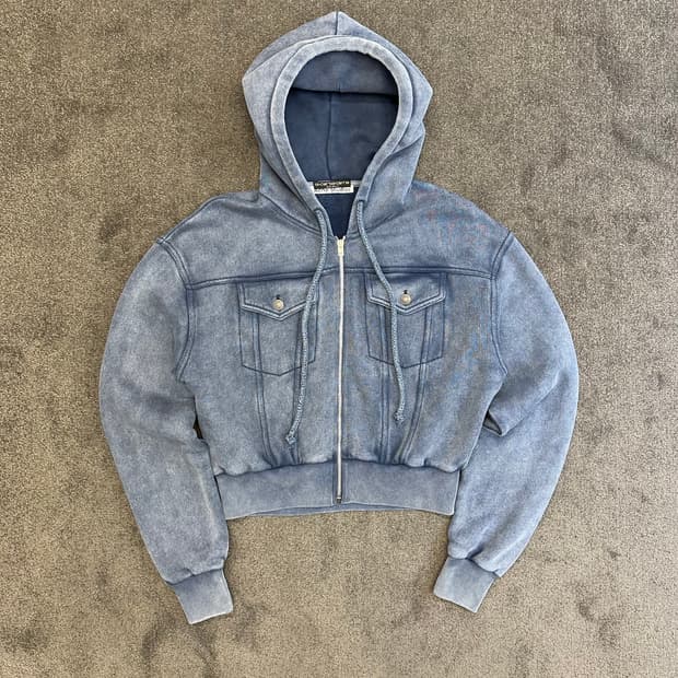 아크네 스튜디오 크롭 후드 자켓 XXS