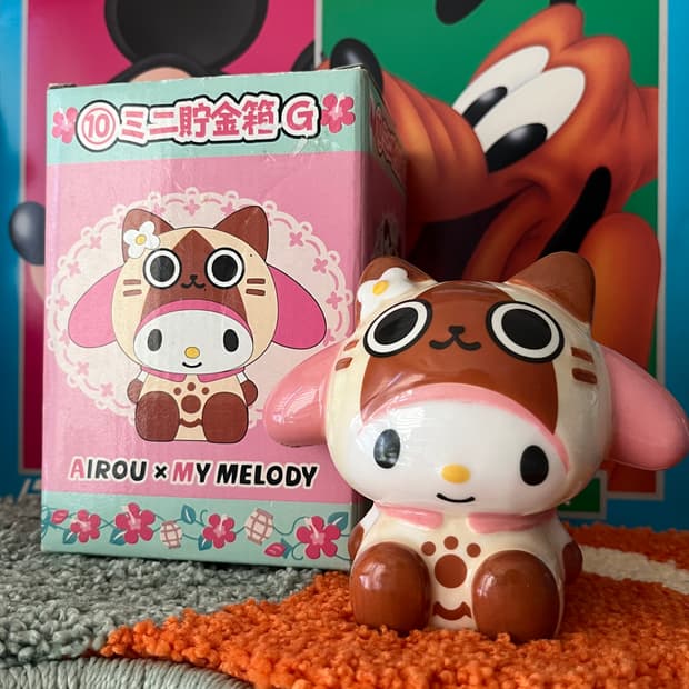 산리오x몬스터헌터 마이멜로디x아이루 세라믹 저금통