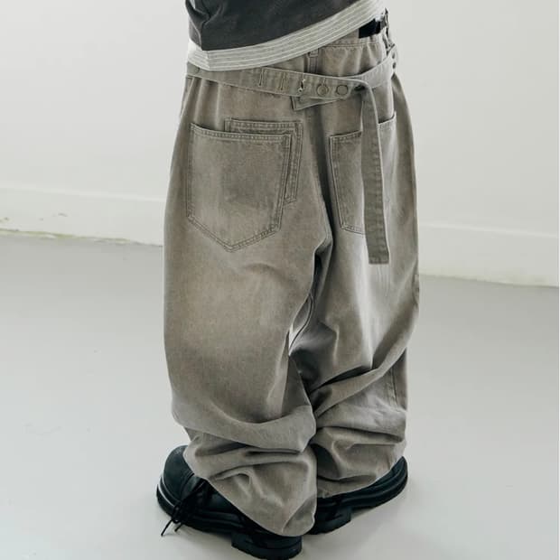 새상품/ 밈더워드로브 그레이 와이드 팬츠 2사이즈 판매
