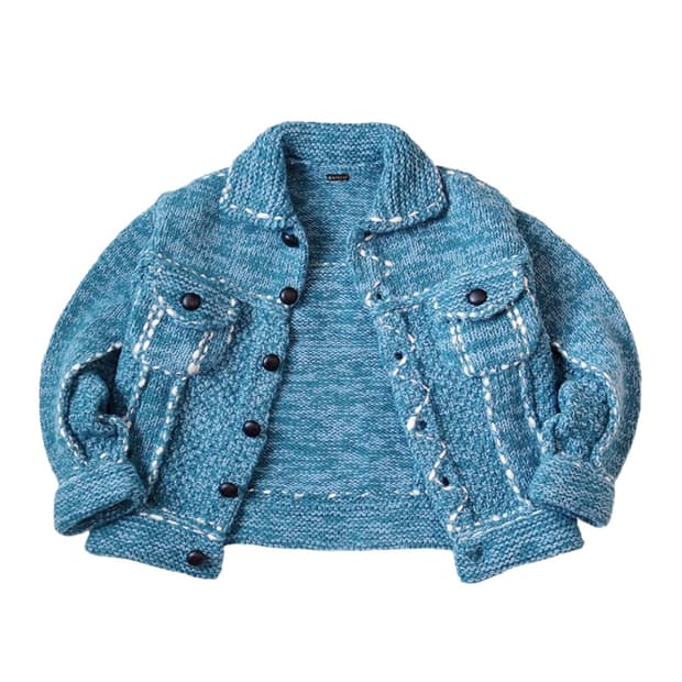 구매) 캐피탈 울 핸드 니트 코위찬 G 진 네이비