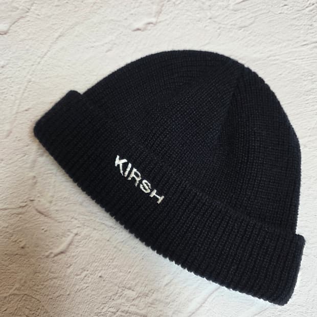 키르시 골지 숏 블랙 니트 비니 모자