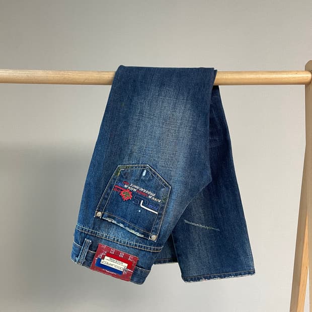 디스퀘어드 페인팅 데님 팬츠