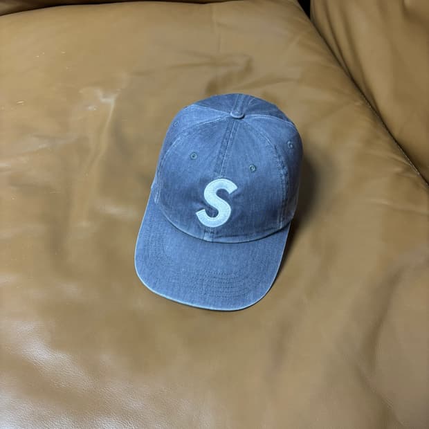 슈프림 S로고 6패널 볼캡 모자 피그먼트 그레이