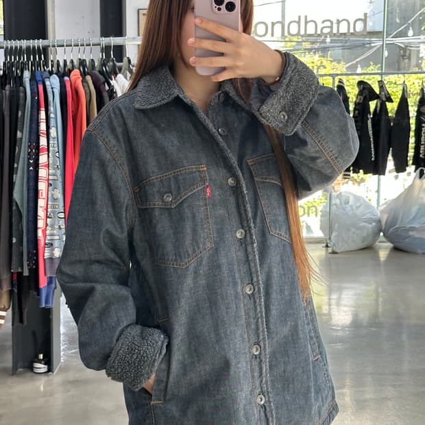 리바이스 00s 쉐르파 플리스 데님점퍼