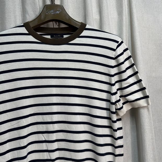 Massimo Dutti 마시모두띠 파인코튼 면 반팔니트 L