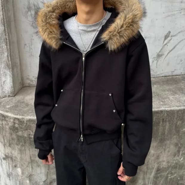 라쿤퍼 후드집업