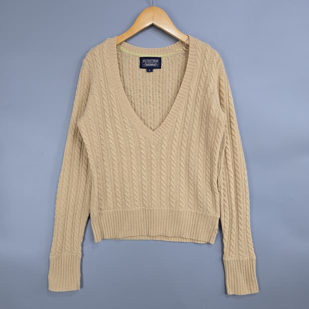 폴로 진스 Polo 케이블 브이넥 니트 S