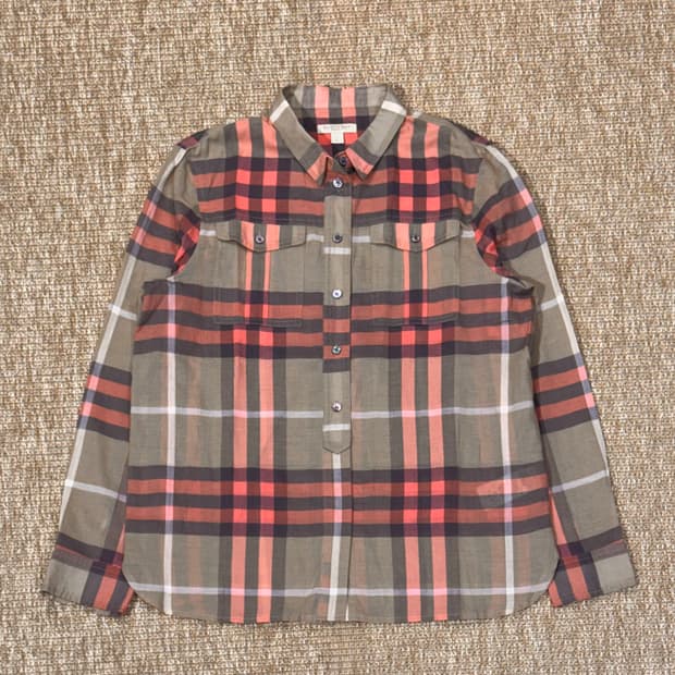 버버리 시스루 체크 남방