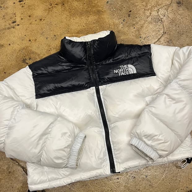 [정품/S] 노스페이스 우먼 눕시 크롭 패딩 화이트 b14