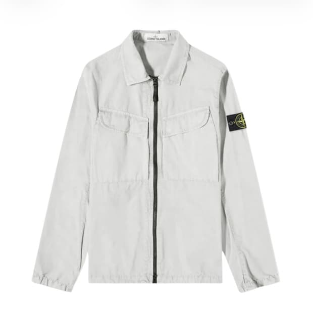 스톤 아일랜드 101WN 브러쉬드 코튼 캔버스 올드이펙트 오버셔츠 라이트