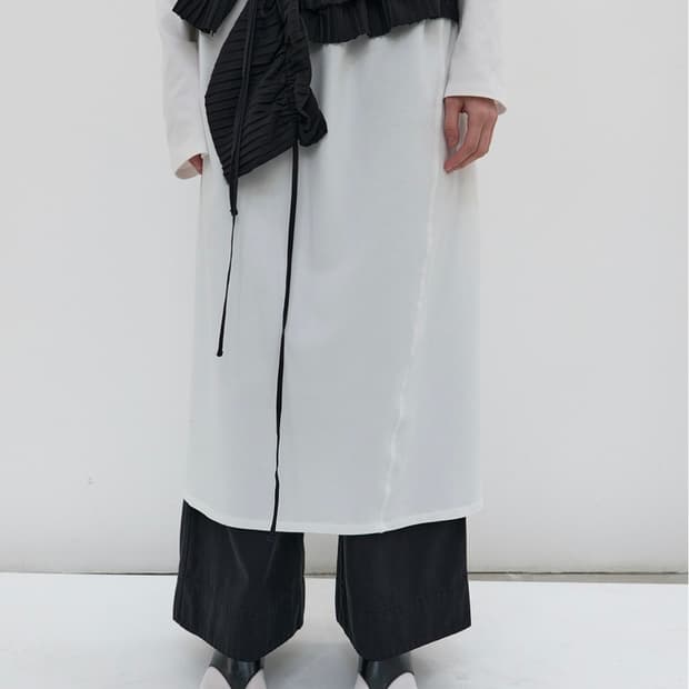 낫띵에브리띵 PLEATED SHORT LAYERED SKIRT