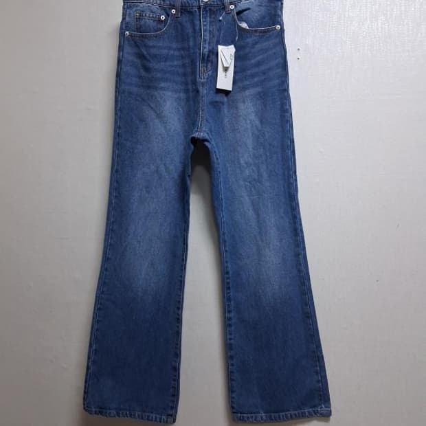 일본빈티지수입 MONO MART 여성 중청 긴허리 와이드팬츠 밑단살짝 부