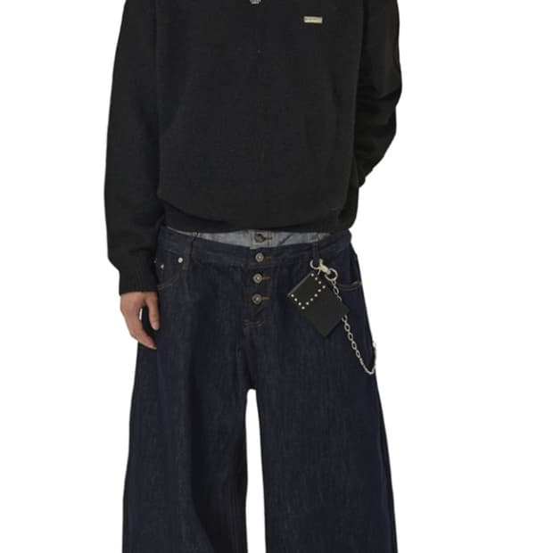 오와이 LAYERED WAIST WIDE VOLUME PANTS 