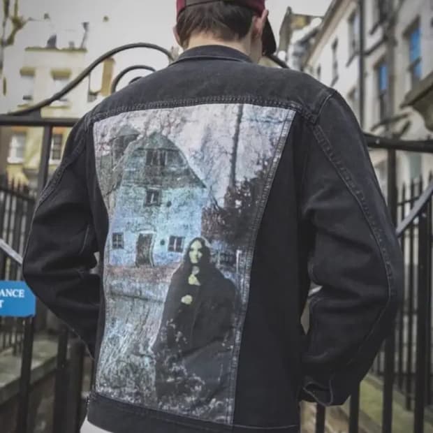 명작) 슈프림 블랙사바스 흑청 데님 트러커 m 사이즈