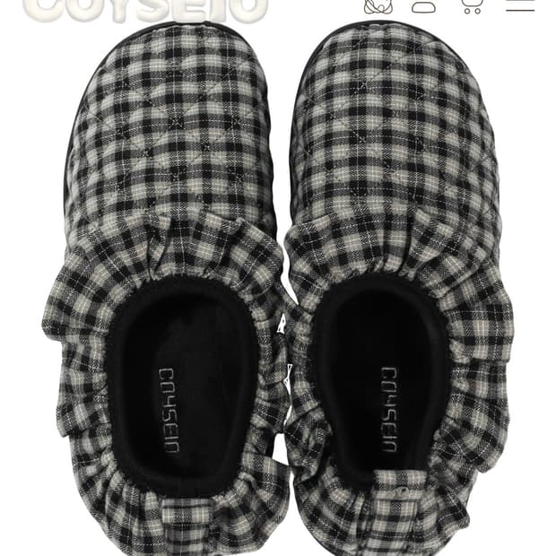 코이세이오 스부 수부 플러프 체크 패딩슈즈 사이즈 0&1 신발만